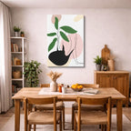 cuadro canvas ilustracion humana silueta verde estilo contemporaneo