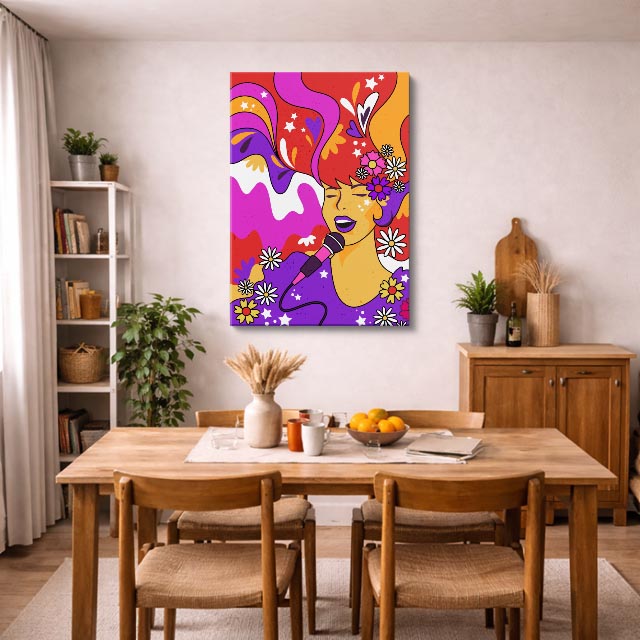 cuadro canvas ilustracion humana canto psicodelico estilo contemporaneo