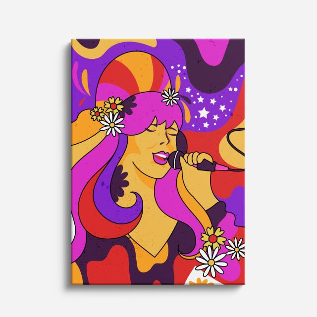 cuadro canvas ilustracion humana melodia floral estilo contemporaneo