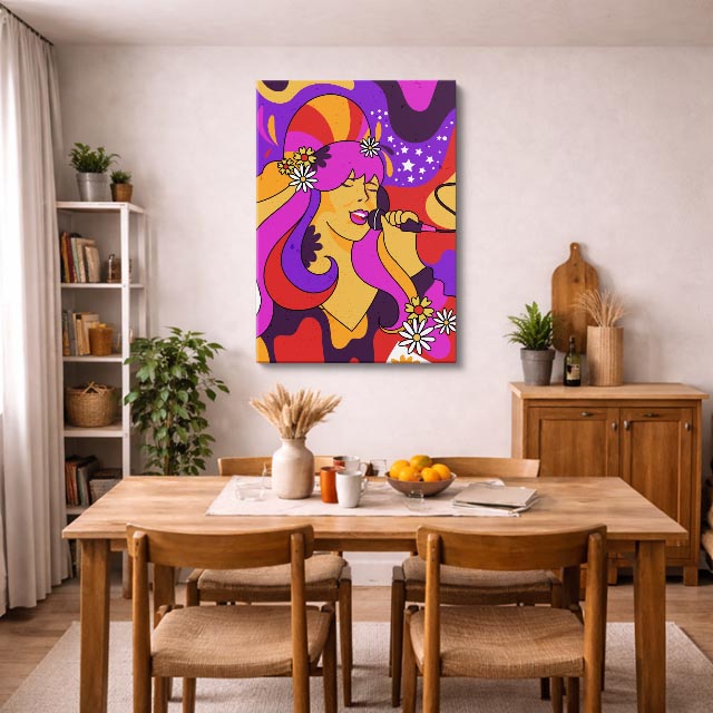 cuadro canvas ilustracion humana melodia floral estilo contemporaneo