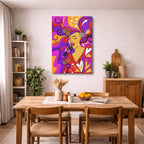 cuadro canvas ilustracion humana fantasia solar estilo contemporaneo