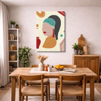 cuadro canvas ilustracion humana geometria tierra estilo contemporaneo