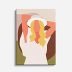 cuadro canvas ilustracion humana cabello dorado estilo contemporaneo