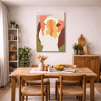 cuadro canvas ilustracion humana cabello dorado estilo contemporaneo