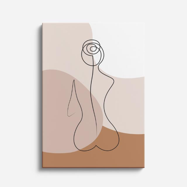 cuadro canvas ilustracion humana silueta terracota estilo contemporaneo