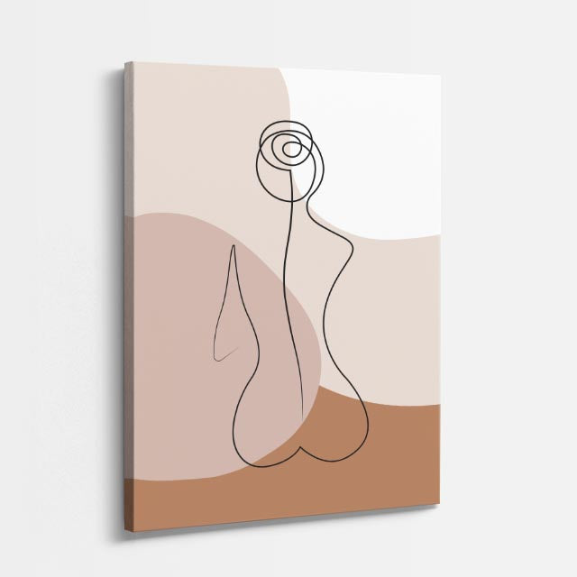 cuadro canvas ilustracion humana silueta terracota estilo contemporaneo
