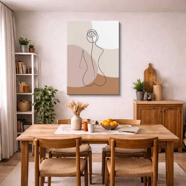 cuadro canvas ilustracion humana silueta terracota estilo contemporaneo