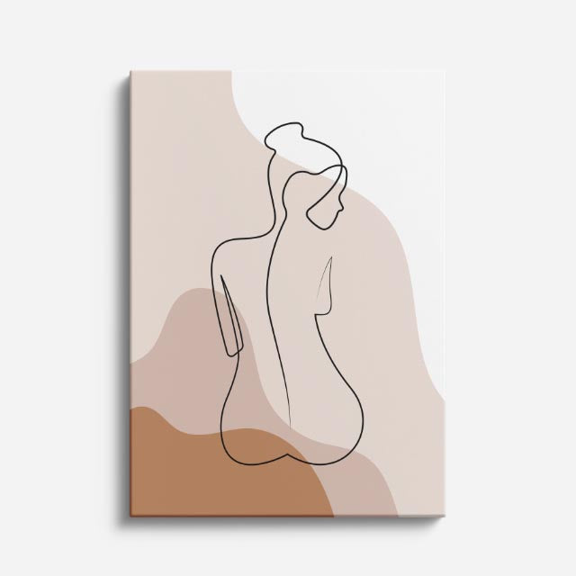 cuadro canvas ilustracion humana curva de arena estilo contemporaneo
