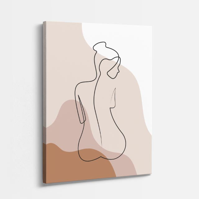 cuadro canvas ilustracion humana curva de arena estilo contemporaneo