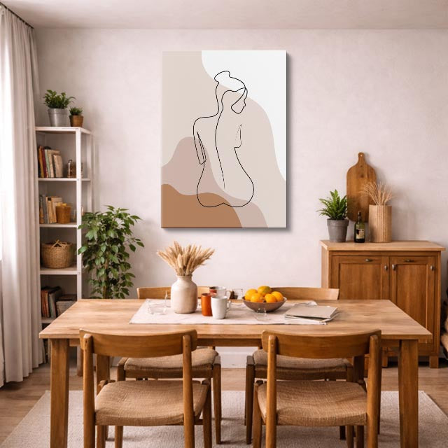 cuadro canvas ilustracion humana curva de arena estilo contemporaneo