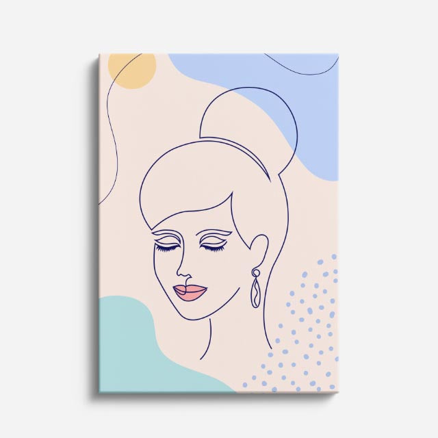 cuadro canvas ilustracion humana perfil sereno estilo contemporaneo