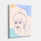 cuadro canvas ilustracion humana perfil sereno estilo contemporaneo