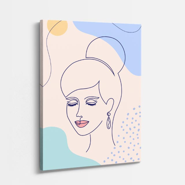 cuadro canvas ilustracion humana perfil sereno estilo contemporaneo