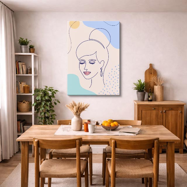 cuadro canvas ilustracion humana perfil sereno estilo contemporaneo