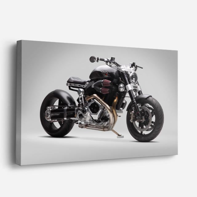 cuadro canvas vehículos clásica negra con carácter horizontal