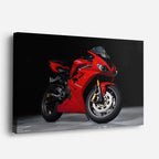 cuadro canvas vehículos superbike roja sobre ruedas horizontal