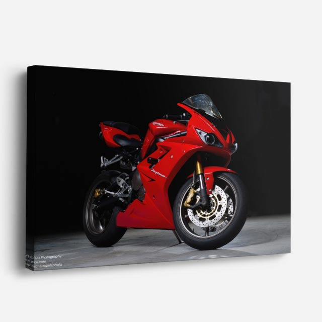 cuadro canvas vehículos superbike roja sobre ruedas horizontal