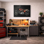cuadro canvas vehículos retro café racer clásica horizontal