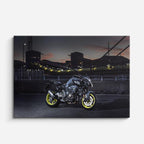 cuadro canvas vehículos naked amarilla noche urbana horizontal