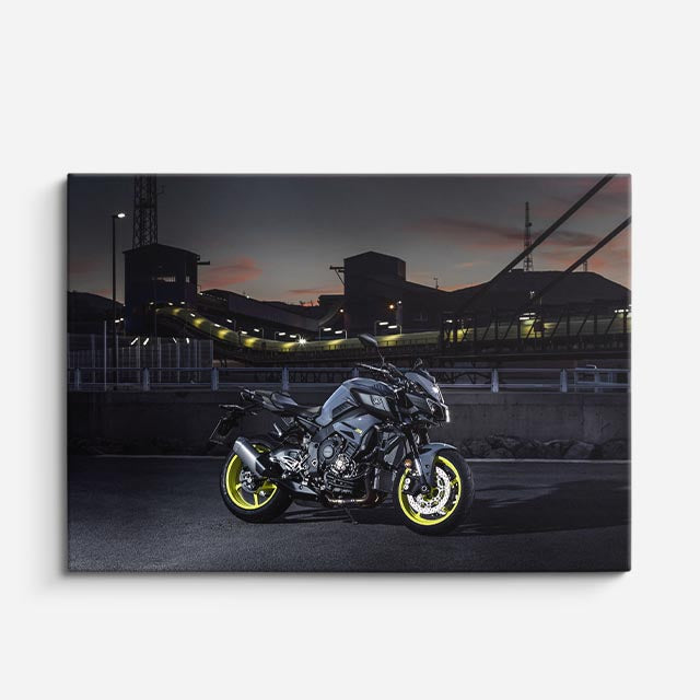 cuadro canvas vehículos naked amarilla noche urbana horizontal