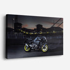 cuadro canvas vehículos naked amarilla noche urbana horizontal