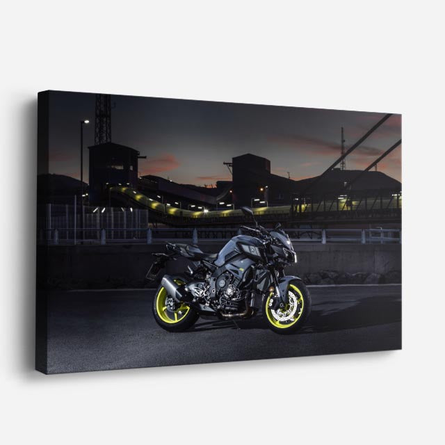 cuadro canvas vehículos naked amarilla noche urbana horizontal