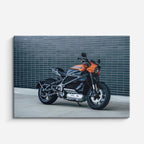 cuadro canvas vehículos eléctrica naranja ciudad nueva horizontal