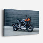 cuadro canvas vehículos eléctrica naranja ciudad nueva horizontal
