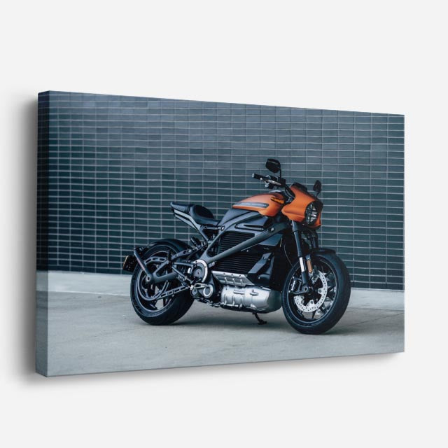 cuadro canvas vehículos eléctrica naranja ciudad nueva horizontal