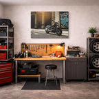 cuadro canvas vehículos scrambler negro grafiti urbano horizontal