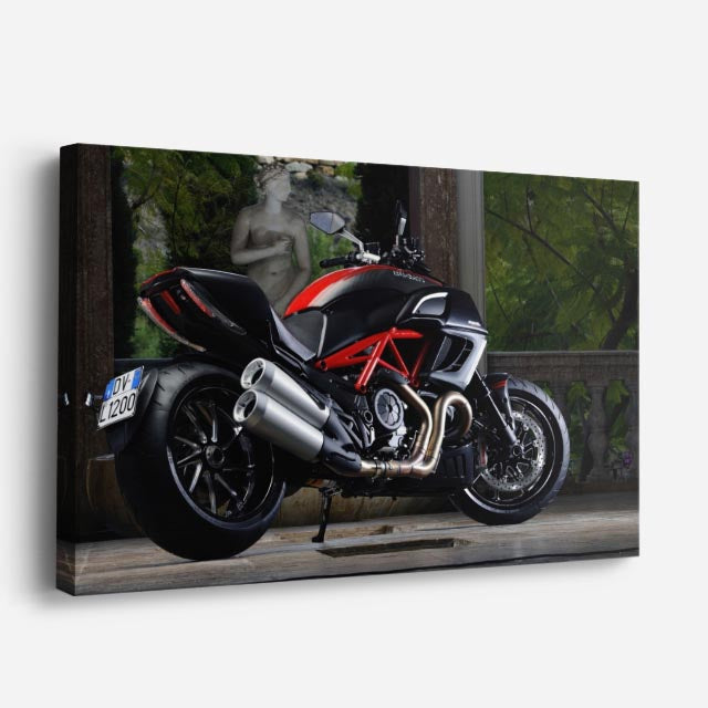 cuadro canvas vehículos diavel negra poder oscuro horizontal