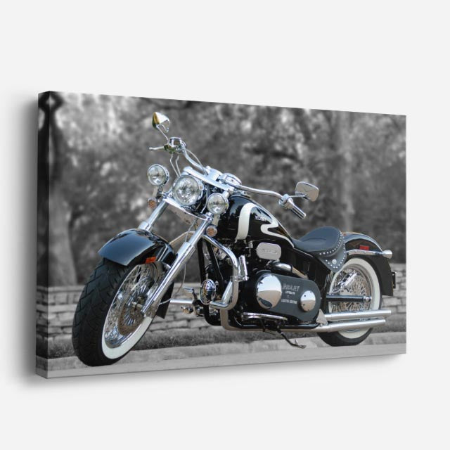 cuadro canvas vehículos chopper gris parque en calma horizontal