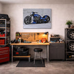 cuadro canvas vehículos chopper azul alma americana horizontal
