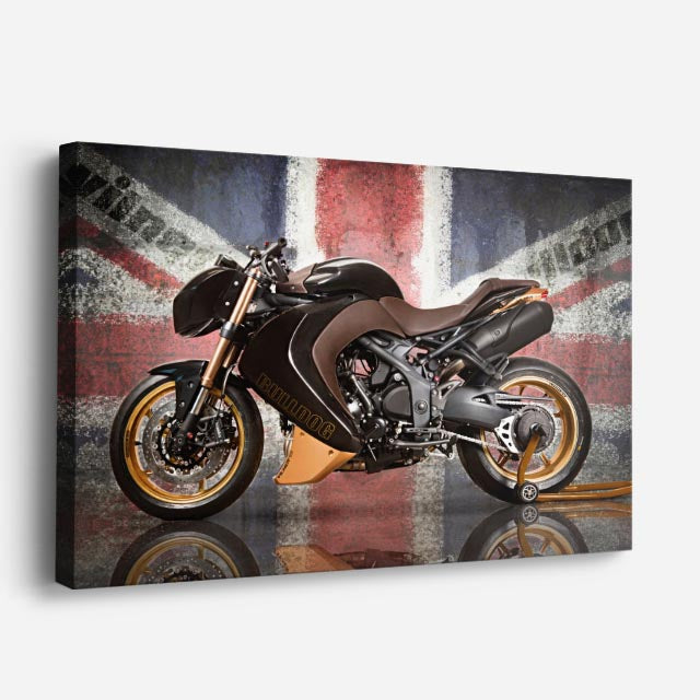 cuadro canvas vehículos naked dorada bandera inglesa horizontal