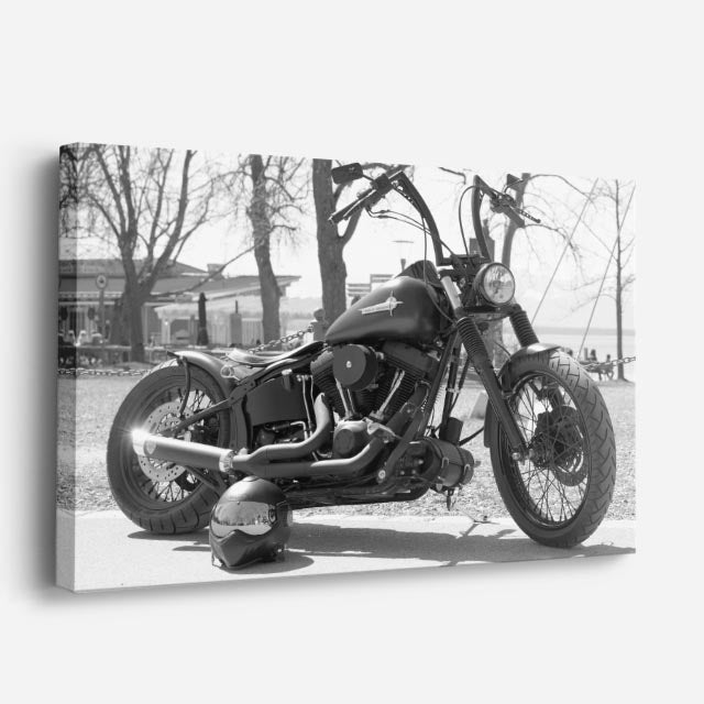 cuadro canvas vehículos bobber negra blanco y negro horizontal