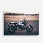 cuadro canvas vehículos scrambler blanca lago al fondo horizontal