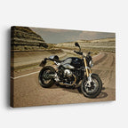 cuadro canvas vehículos muscle negra curva de montaña horizontal