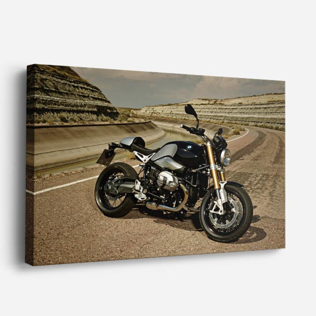cuadro canvas vehículos muscle negra curva de montaña horizontal