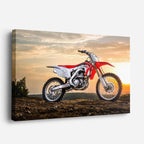 cuadro canvas vehículos motocross roja tierra al vuelo horizontal