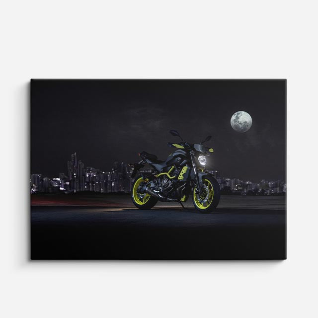 cuadro canvas vehículos naked verde luna nocturna horizontal