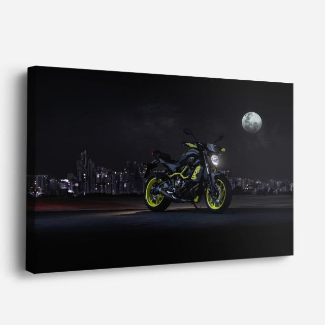 cuadro canvas vehículos naked verde luna nocturna horizontal
