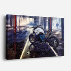 cuadro canvas vehículos cafe racer blanca pasaje urbano horizontal