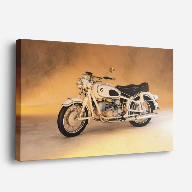 cuadro canvas vehículos clásica beige atardecer dorado horizontal