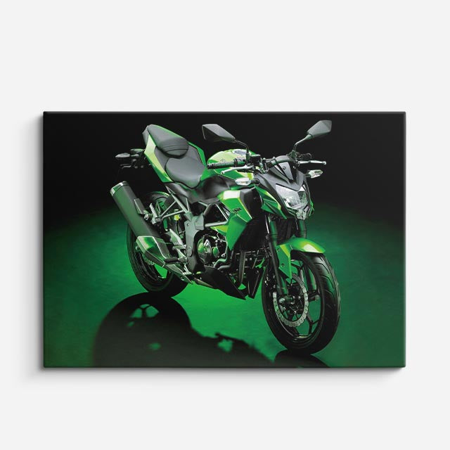 cuadro canvas vehículos naked verde fondo neón horizontal