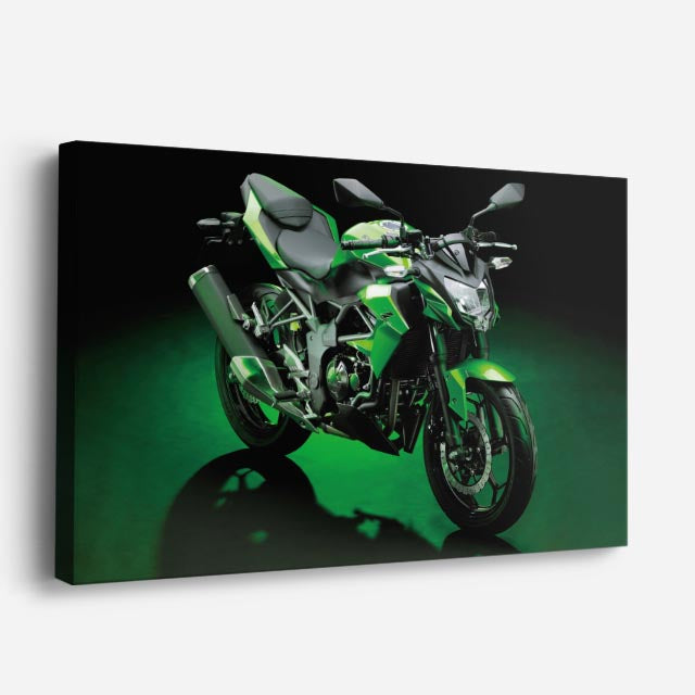cuadro canvas vehículos naked verde fondo neón horizontal