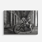 cuadro canvas vehículos chopper negra con piloto horizontal