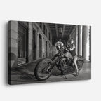 cuadro canvas vehículos chopper negra con piloto horizontal