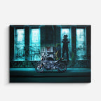 cuadro canvas vehículos chopper teal mural urbano horizontal
