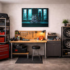 cuadro canvas vehículos chopper teal mural urbano horizontal