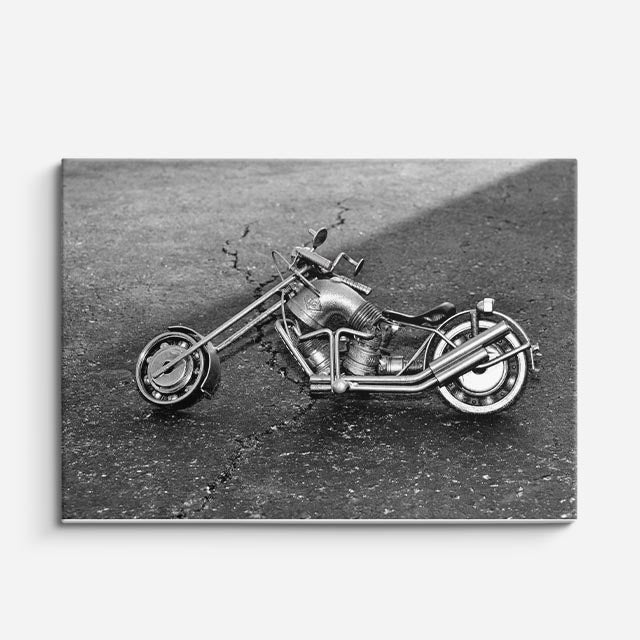 cuadro canvas vehículos chopper gris vista aérea horizontal